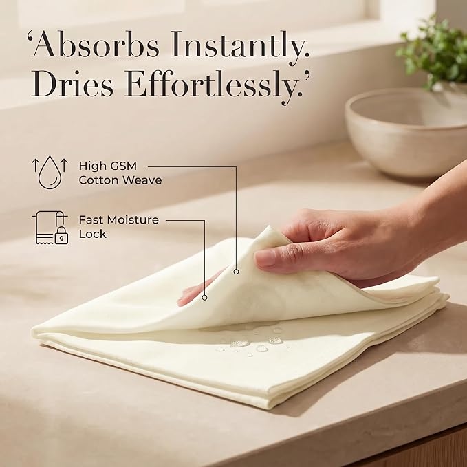Urban Villa Cloth Napkins 100% Cotton Highly Absorbent Washable Durable Reusable Premium Dinner Napkins Ideal for Gifts for Mothers Day Hotel Farmhouse Parties - Off White (20" x 20", Set of 12)