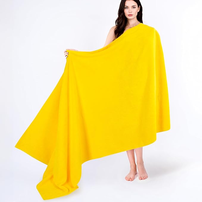 Cotton Paradise 100% Cotton Turkish Towel Set, Soft Absorbent Quick Dry, 40x80 Oversized Bath Sheet Towel, Yellow