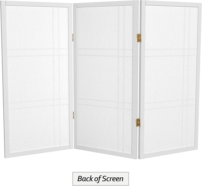 3 ft. Short Double Cross Shoji Screen - White - 3 Panels