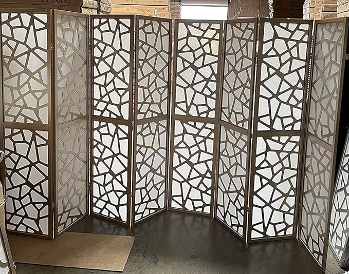 Mosaic Breeze Room Divider, 3-8 Panel (Gold, 8 Panel)