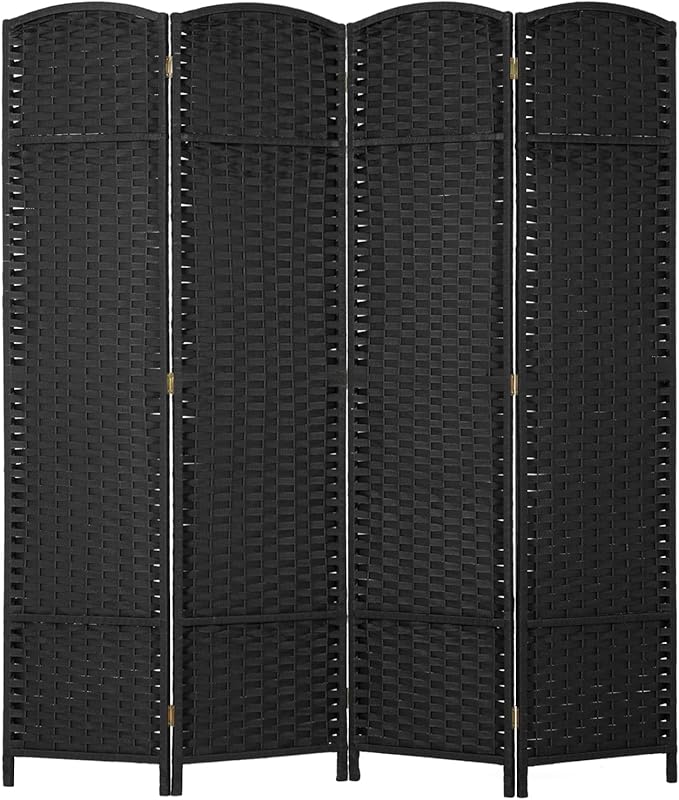 Room Divider 4 Panel 5.6 FT Tall Privacy Screen Waterproof Wood Frame Partition Room Dividers and Folding Privacy Screens Freestanding Wall Divider Indoor and Outdoor for Portable Room Separation