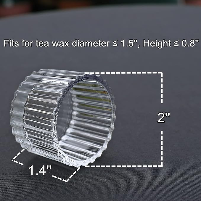 VOHO 36pcs Christmas Tea Lights Candle Holder, Clear Tealight Candle Holder for Gifts, Ribbed Glass Votive Candle Holders Centerpiece Table Decorations(2'' x 1.4'')