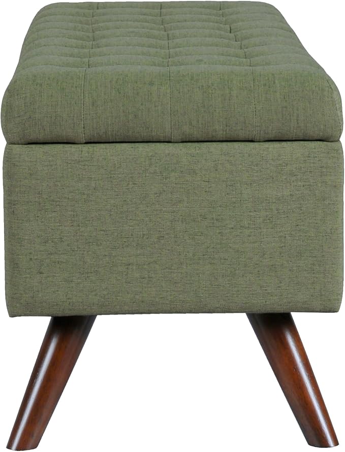 HomePop Modern Tufted Storage Bench - Moss Green