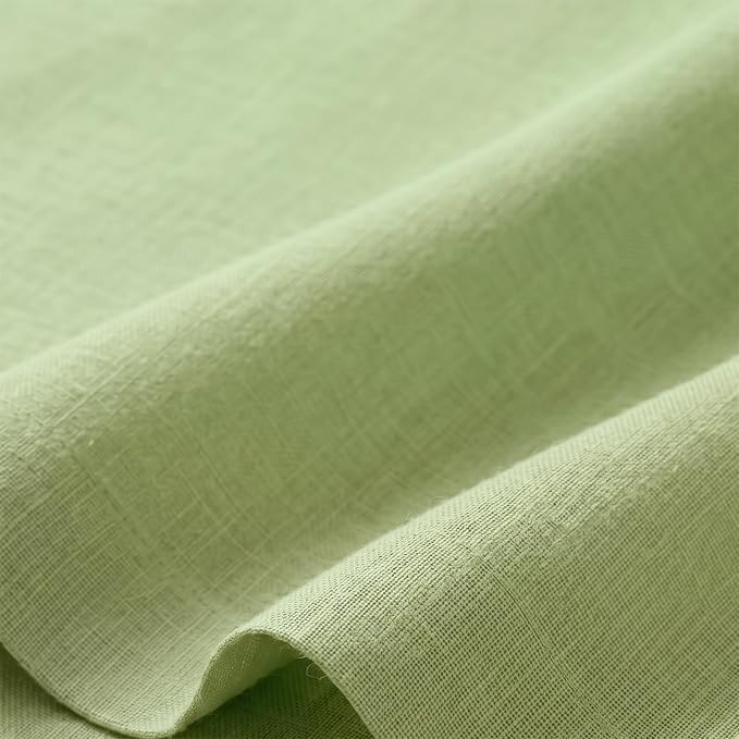 Solino Home Linen Tablecloth 60 x 90 Inch - 100% Pure Linen Laurel Green Table Cloth for Rectangle Tables - Fete, Machine Washable Tablecloth for Summer