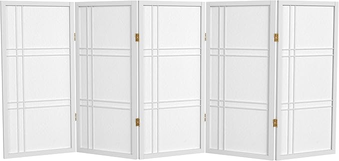 3 ft. Short Double Cross Shoji Screen - White - 5 Panels