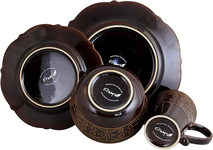 Elama’s Salia 16 Piece Stoneware Dinnerware Set