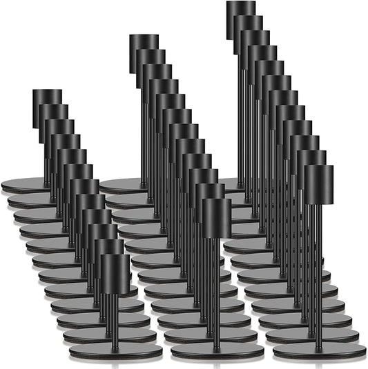 Sieral Candle Holders Bulk Taper Candlesticks Holders Set Modern Decorative Metal Candelabras for Wedding Anniversary Home Dinning Table Centerpiece Xmas Party Decor(Matte Black,36 Pcs)