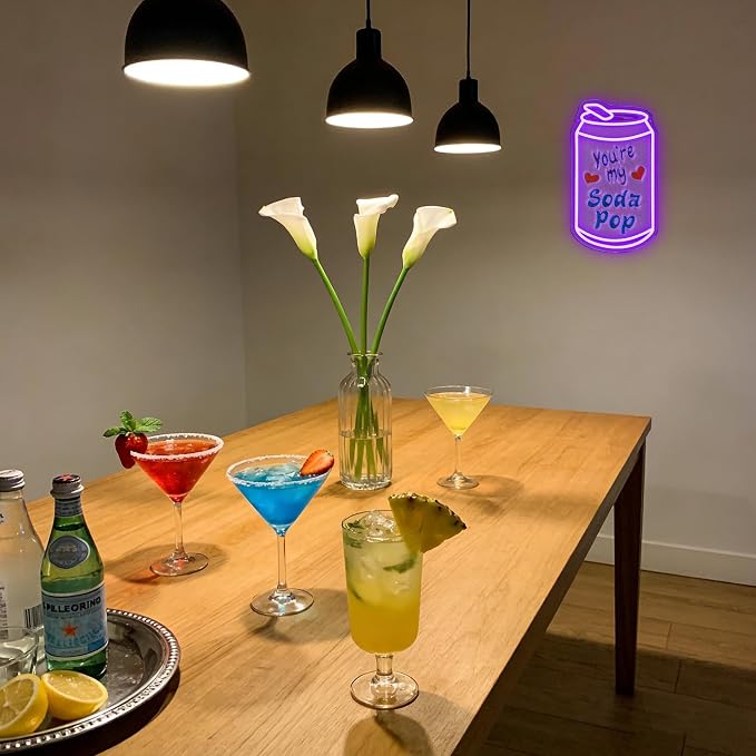 Allball You'Re My Soda Pop Neon Sign, Soda Pop Neon Light Valentine'S Day Decor USB Powered Drink Can LED Dimmable, for Bar Club Party Restaurant Kitchen Dessert Shop Birthday Gifts(15.7 * 9 In)