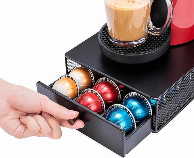 Vertuo Capsule Holder Drawer for Nespresso with Handle (30 Pods)