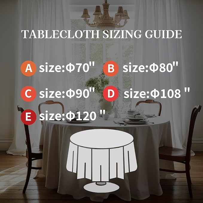 EVERLY 100% Pure Linen Round Tablecloths 80Inch Round Machine Washable Tablecloth for Thanksgiving,Decorative Halloween,Buffet Parties,Picnic,Events,Weddings and Restaurants-White