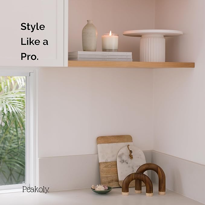 PEAKOLY Wood Arch Decorative Objects - Book Shelf Decor Aesthetic, Modern Coffee Table Decor, Home Décor Accents, Wood Sculpture, Shelf Decorations, Bookshelf Decorations, Bookcase Decorative Items