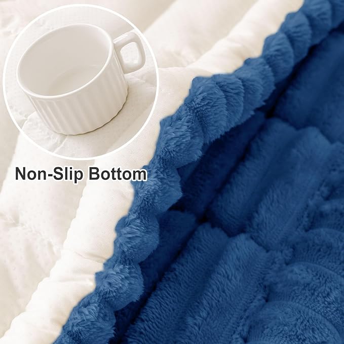 hyha Couch Cover for Dogs Washable, Non Slip Thick Flannel Sofa Protector, Pet Friendly Plush Furniture Cover for Sectional Sofa & Loveseat (Navy Blue, 27.6" x 70.9")