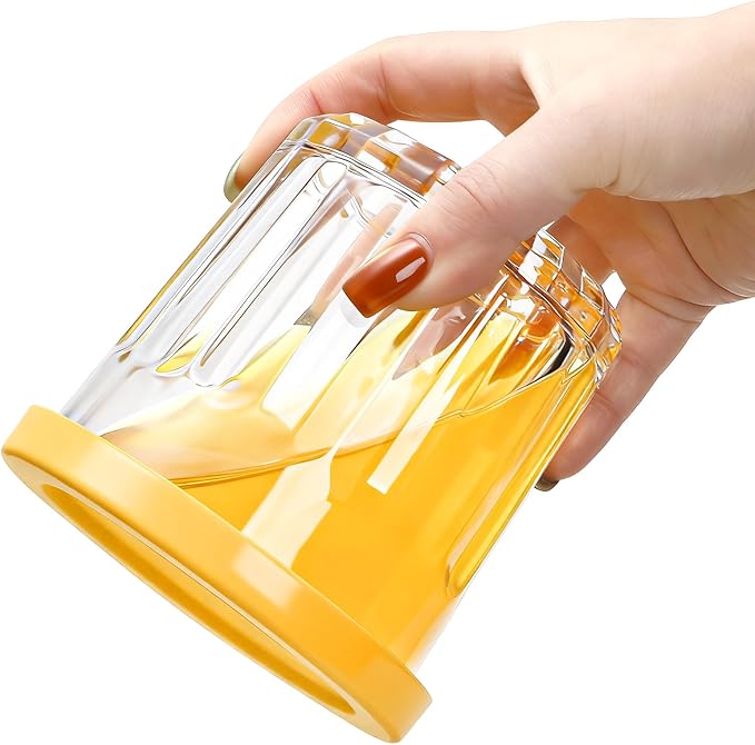 Coloch 4 Pack 13Oz Working Glass Jar with Leakage Proof Lid, 400ml French Jelly Jar Clear Storage Jar for Jam, Jelly, Sauces, Overnight Oat Cup All-purpose Glass Drinking Cup for Juice, Coffee, Yogurt
