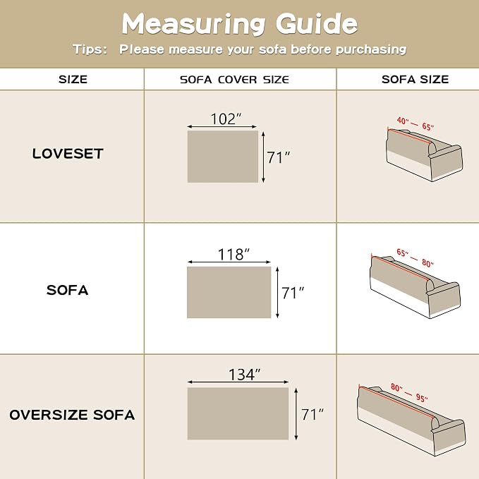 MEETSKY Couch Cover for Dogs Cats,Sofa Covers Washable Furniture Protectors for Pets Universal Couch Cover Thick Durable Sectional Couch Covers for 3 Cushion Couch, 91" x 118", Khaki Checkerboard