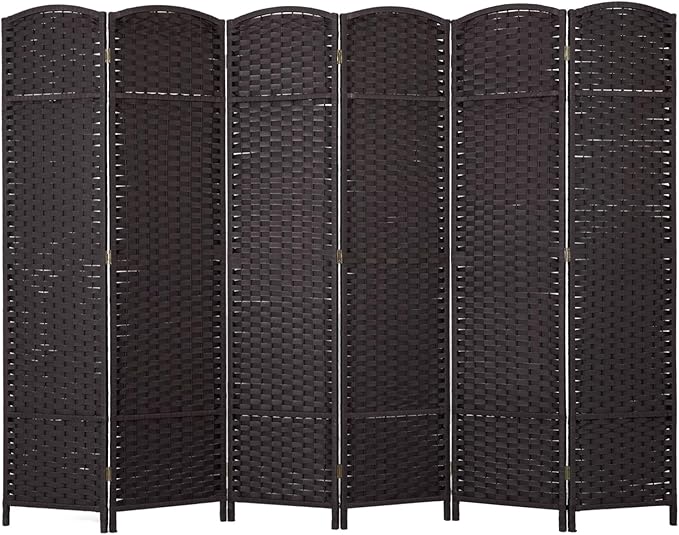 Room Divider 6 Panel 5.6 FT Tall Privacy Screen Waterproof Wood Frame Partition Room Dividers and Folding Privacy Screens Freestanding Wall Divider Indoor and Outdoor for Portable Room Separation
