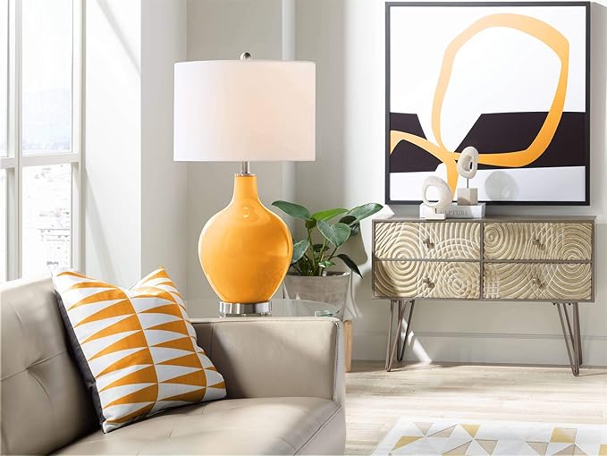 Color + Plus OVO 28 1/2" High Carnival Orange Glass Table Lamp