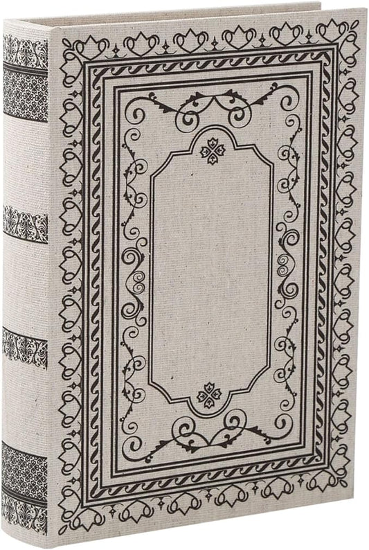Decorative Wooden Book Box - Vintage Faux Book Boxes for Home Decor, Secret Storage with Magnetic Closure, Antique Style, Linen Cover Design, Perfect for Home Office Bookshelf, 10x7x1.6 Inches