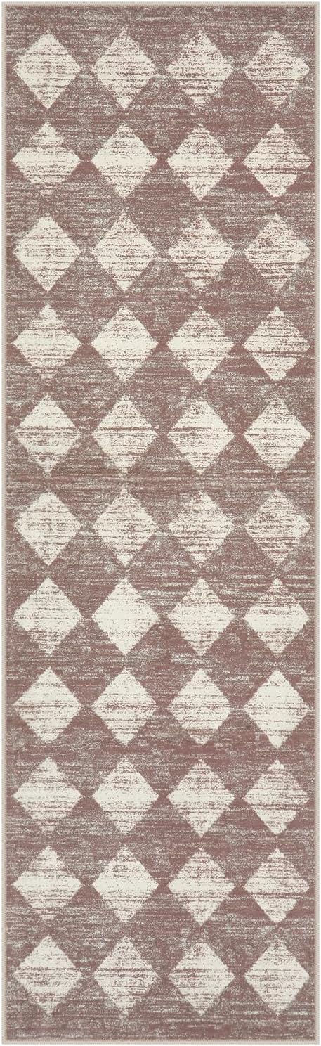 Lahome Zelie Trellis 2x7 Washable Kitchen Bathroom Runner Rug, Non Skid Runners for Hallways with Rubber Backing, Moroccan Entryway Carpet Runner for Laundry Room Foyer Bedside, Beige