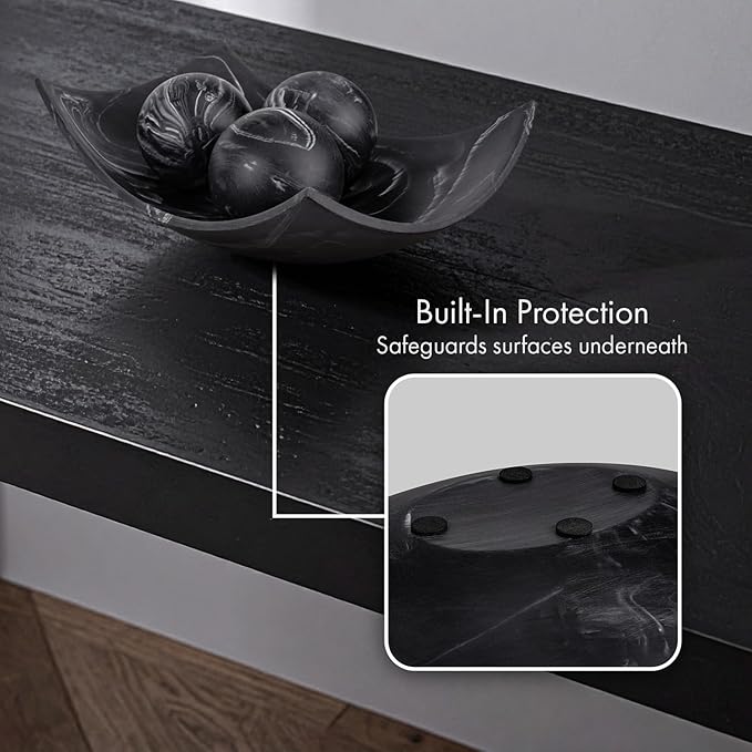 Creative Scents Black Marble Look Decorative Bowl, Coffee Table Decor for Living/Dining Room, Modern Black Catch-All Key Dish Decorations for Entryway, Black Decor - Fruit Bowl for Kitchen Counter