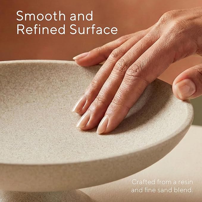 Large Decorative Bowl, Modern Pedestal Bowl for Home Decor, Decorative Fruit Bowl for Kitchen Counter, Stylish Key Bowls for Entry Table, 11.45” Diameter & 3.8” Height