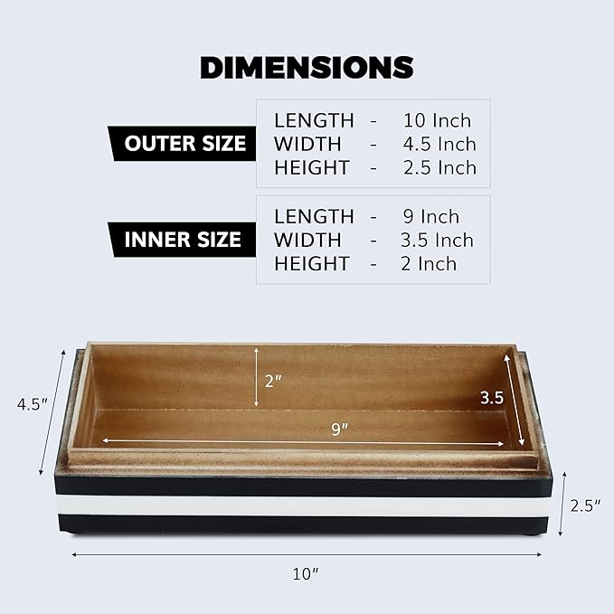 Handicrafts Home Decorative Storage Box 10x4.5 – Remote Control Holder, Jewelry Organizer, Modern Decorative Box with Lid, Boho Chic Home Décor Accent, Vintage Memory Box for Living Room Shelf Décor