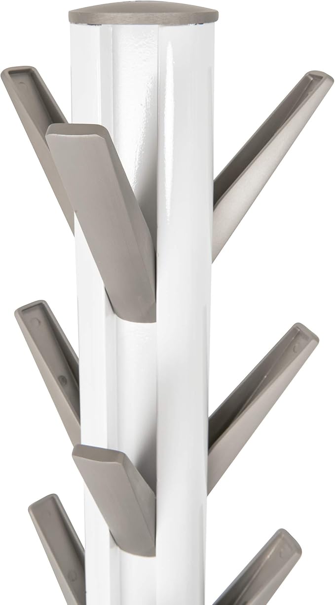 Umbra Flapper Coat Rack, Clothing Hanger, Umbrella Holder, and Hat Organizer, Great for Entryway, White/Nickel