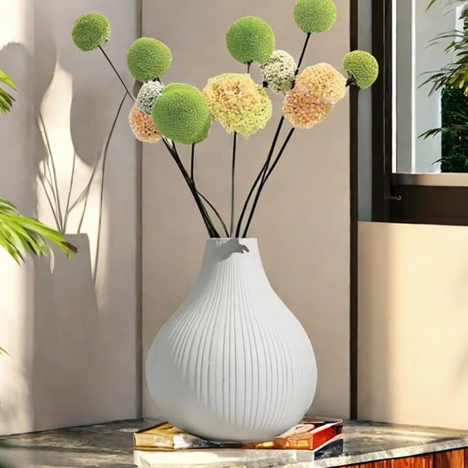 Large Ceramic Modern Vase Gray Vase for Room，Big Belly Vases Minimalism Style for Home Decor，Flower Vases Decorative for Shelf Decor/Table/Living Room/Office (Grey, 9.6Inches)