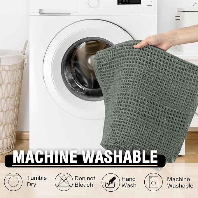 H.VERSAILTEX Waffle Bath Mat Super Absorbent Bathroom Mats Non Slip Bath Rugs for Bathroom Floor Machine Washable Dry Fast Bathroom Rugs for Beside Tub, 24" x 60", Lichen