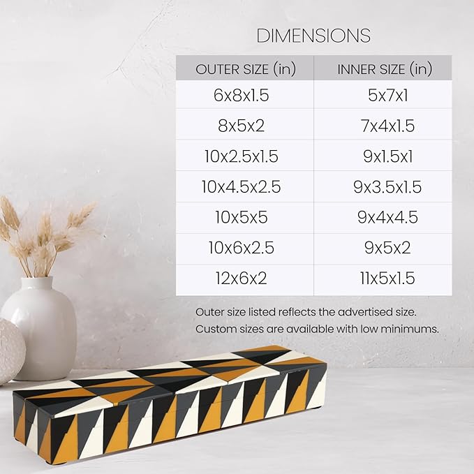 Handicrafts Home Decorative Storage Box with Lid, Decorative Remote Control Box, Slim Coffee Table Storage Box, Decorative Box for Shelf, Desk & Living Room Decor, Puzzle Guild 10 x 2.5 x 1.5 Inch