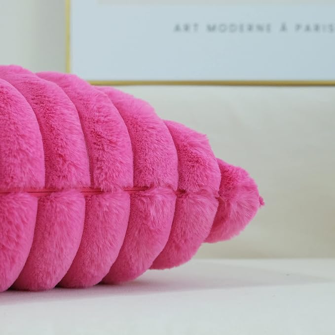 JOJUSIS Pack of 2 Faux Fur Plush Decorative Throw Pillow Covers Couch Cushion Case Soft Pillowcases (Hot Pink, 22 x 22-Inch)
