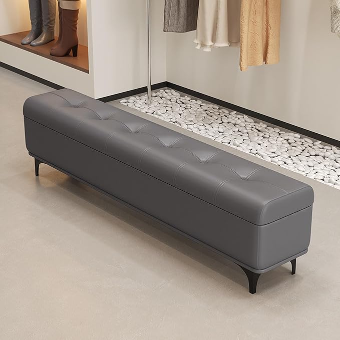 Modern Bedroom Bench with Storage Space, Hallway Seat Chest with Shoe Rack, Ultra-Narrow Gap — Slim Entryway, Living Room, and Shoe-Changing(H,130 * 35 * 45cm/51.2 * 13.8 * 17.7in)