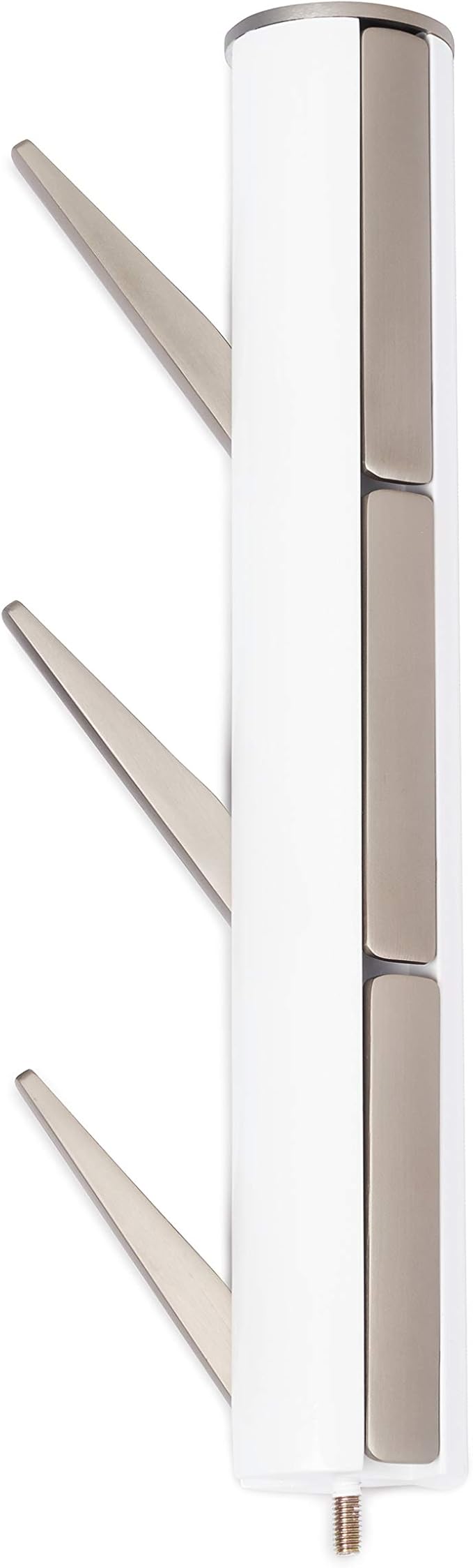 Umbra Flapper Coat Rack, Clothing Hanger, Umbrella Holder, and Hat Organizer, Great for Entryway, White/Nickel