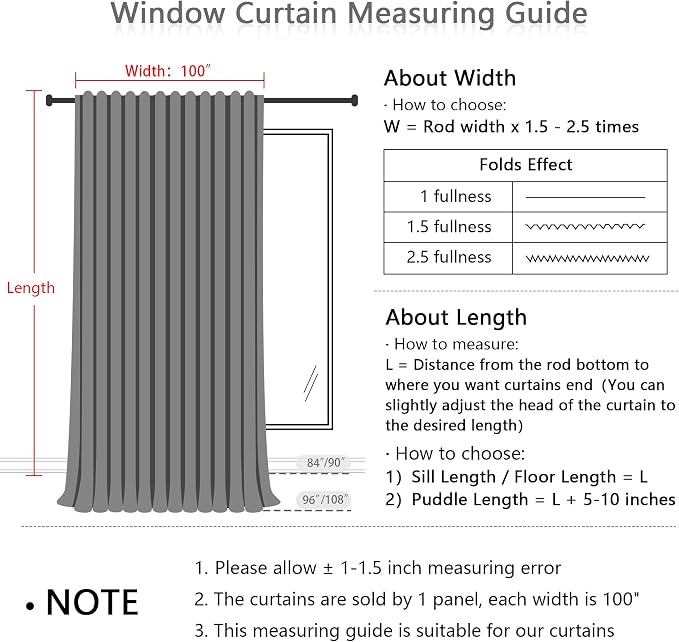 MYSKY HOME Natural Linen Curtains for Bedroom Living Room, Semi Sheer Curtains & Drapes 84 inches Length Farmhouse Country Style Back Tab Draperies for Sliding Glass Door, 100" Wide, 1 Panel