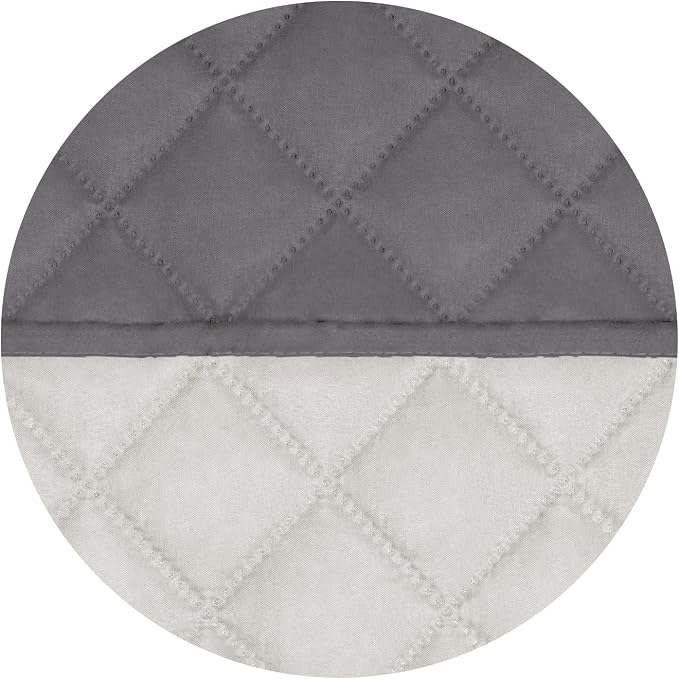 PureFit Reversible Quilted Sofa Cover, Water Resistant Slipcover Furniture Protector, Washable Couch Cover with Non Slip and Elastic Straps for Kids, Dogs, Pets (Chair, Gray/Ivory)