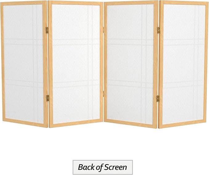 3 ft. Short Double Cross Shoji Screen - Natural - 4 Panels