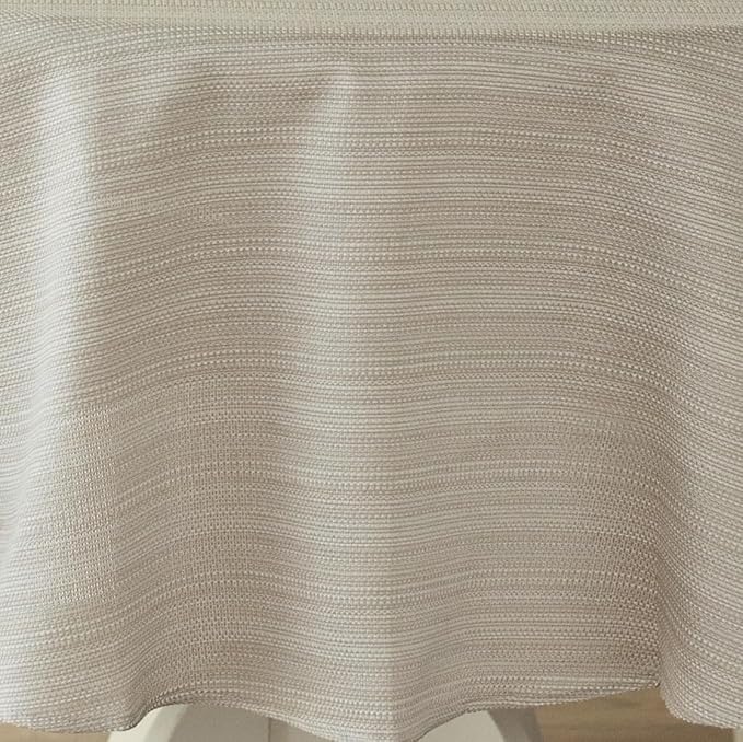 Benson Mills Cameron Textured Fabric Table Cloth, for Everyday Home Dining, Parties, Weddings & Holiday Tablecloths (70" Round, Millennium Natural)