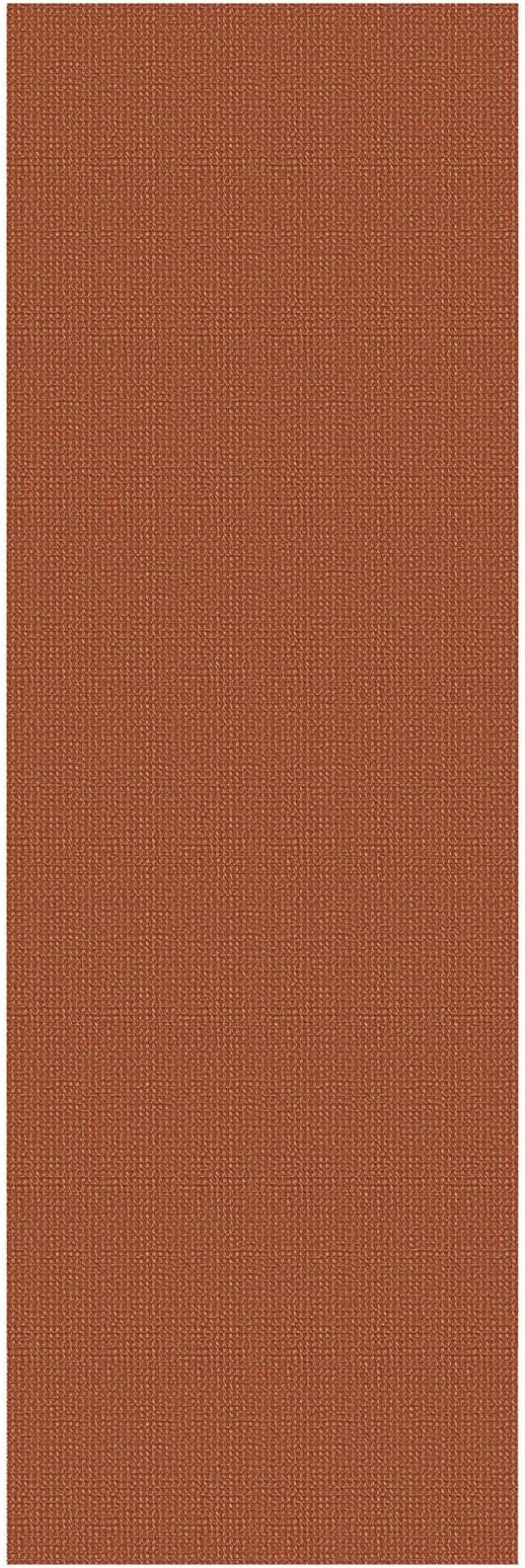 IOHOUZE Washable Runner Rug 3x8 Non Slip Rubber Backed Wide Hallway Runner Entryway Runner Indoor, Kitchen Rugs Woven Floor Carpet for Hall Entrance Bedroom, Burnt Orange/Tan