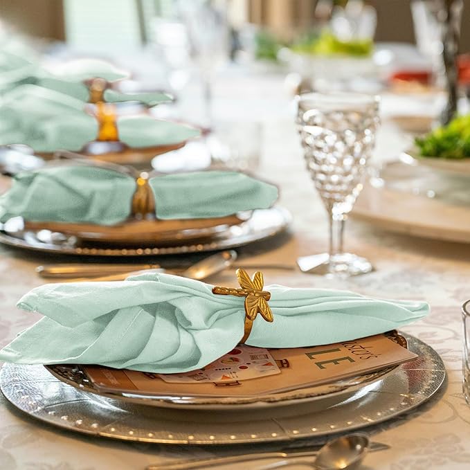 36 Pack Sage Green Cloth Napkins with Fringe,16 x 16 Inch Cotton Linen Napkin, Washable and Reusable Handmade Napkins, Soft Rustic Boho Cloth Napkin for Dinner, Party, Wedding,Bridal Shower and More