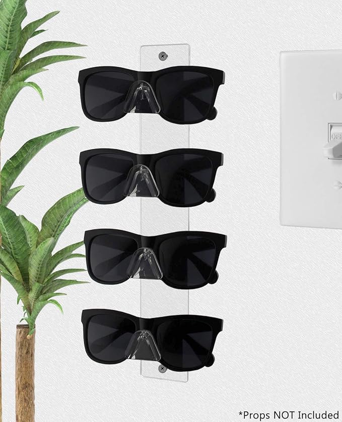 Marketing Holders 4 Pack Glasses Storage Rack 4 Tier 4 Pairs Holder Clear Acrylic Wall Mount with Hanging Hardware Department Stores Showcase Events Optical Outlets Fashion Displays