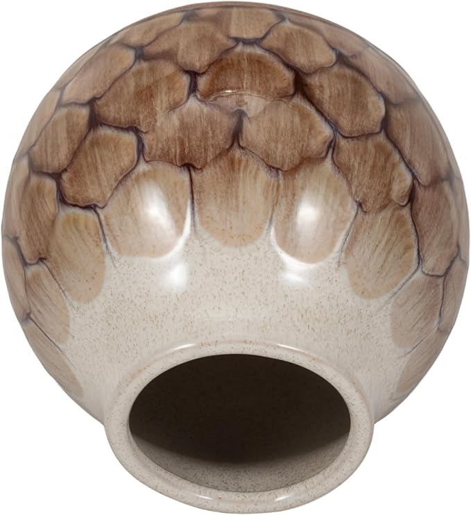 Ceramic Vase for Living Room Decor – Perfect for Modern Room and Home Decor – Stylish Flower Vase for Bedroom, House, Office, and Table Accent – Elegant Bookshelf Accessory – 8", Brown