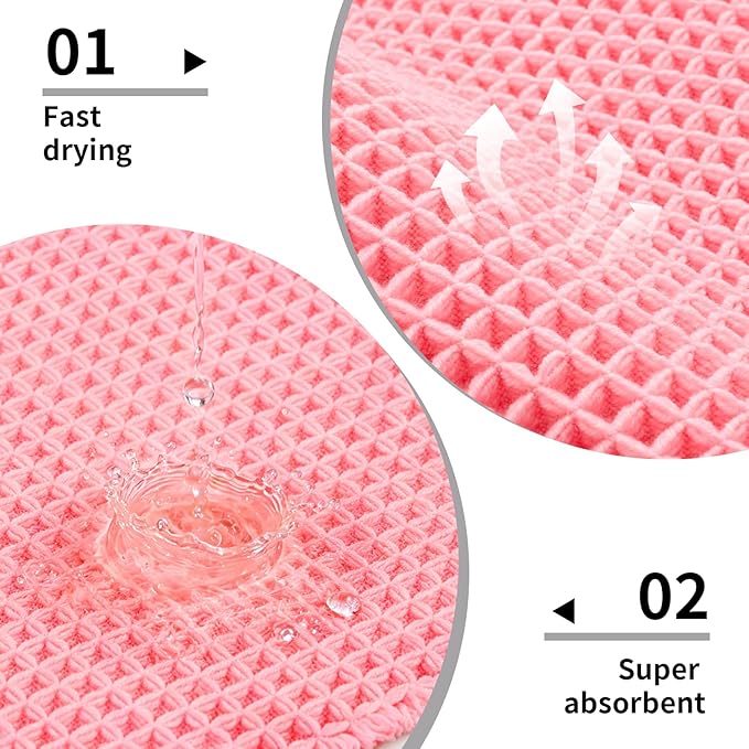 Disolla Waffle Bath Mat, Non Slip Absorbent Bathroom Runner Rug, Washable Quick Dry Ultra Soft Long Bathroom Floor Mat, Large Pink Bath Rug for Tub Shower, 24''x59''