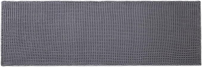 Triohero Waffle Runner Bath Mat - Long Bathroom Rugs Non Slip Washable, Ultra Soft Super Absorbent Quick Dry Boho Farmhouse Bathroom Decor, 24" x 60"', Dark Grey