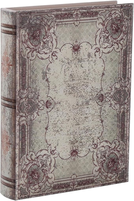 Decorative Wooden Book Box - Vintage Faux Book Boxes for Home Decor, Secret Storage with Magnetic Closure, Antique Style, Leather Cover Design, Perfect for Home Office Bookshelf, 10x7x1.6 Inches