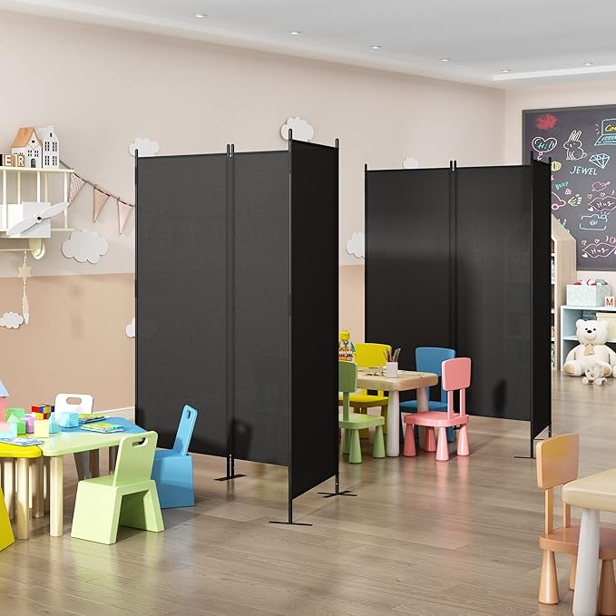 JAXPETY 2PCS Room Divider Panel 6ft Tall Privacy Screen for Room Separation, Folding and Portable Office Wall Dividers 88" W x 73" H