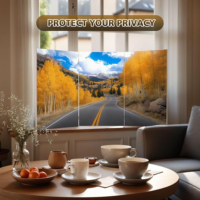 2 Ft Room Divider Screen Colorado Rocky Mountains Fall Season Portable Short Canvas Folding Screen 3 Panel Freestanding Separator Privacy Partition Indoor Home Office
