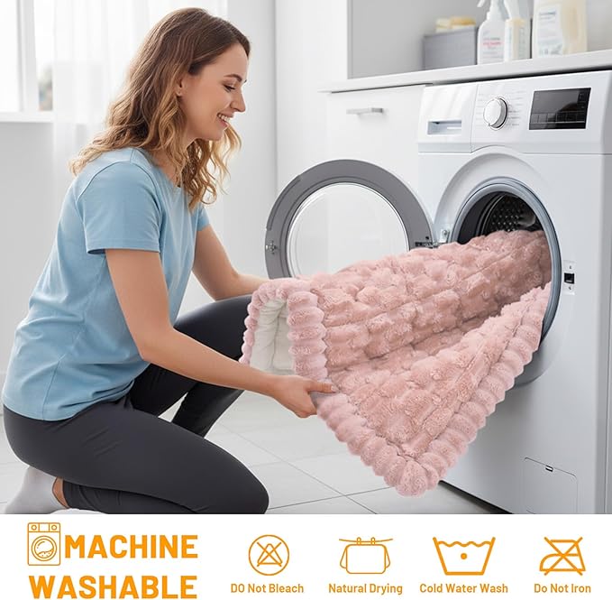 Smiry Couch Covers for Dogs Washable, Non Slip Fuzzy Pet Couch Covers for Sofa, Soft Thick Sofa Slipcovers Furniture Protector Pet Friendly (Dusty Rose, 27.6" x 70.9")