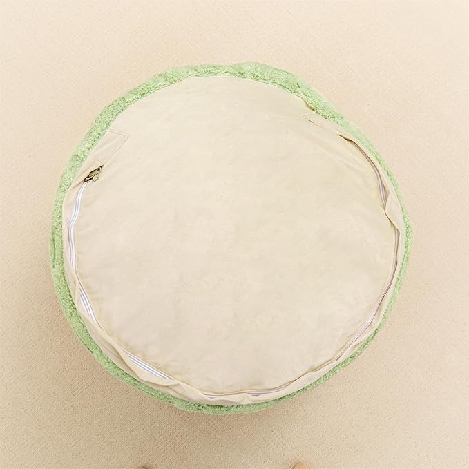 Round Pouf Ottoman 20 x 20 x 14 Inches Boho Poof Home Decor Floor Pouffe Ottoman Foot Rest for Couch Sofa Bean Bag Chairs Living Room Bedroom (Grass Green)