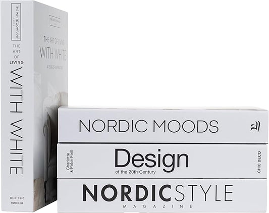 PROBENEX 4 Pcs Decorative Books | Faux Modern Black Shelf & Table Decor | Looks Luxe, Lightweight, Tool-Free - Instant Shelf and Table Styling