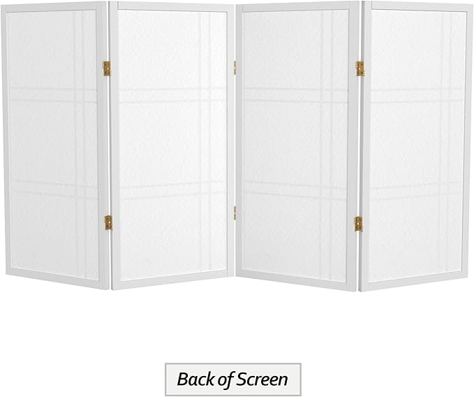 3 ft. Short Double Cross Shoji Screen - White - 4 Panels