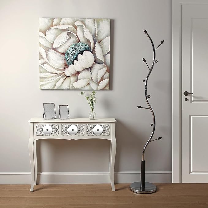 18790370 Standing Coat Rack with 9 Hooks or Hangers for Clothes or Bags for the Hall, 185 x 32 x 32 cm